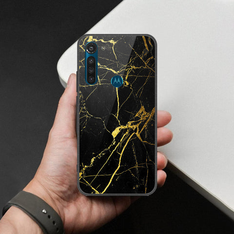 Motorola Moto G8 Power Cover - Black Marble Series - HQ Premium Shine Durable Shatterproof Case