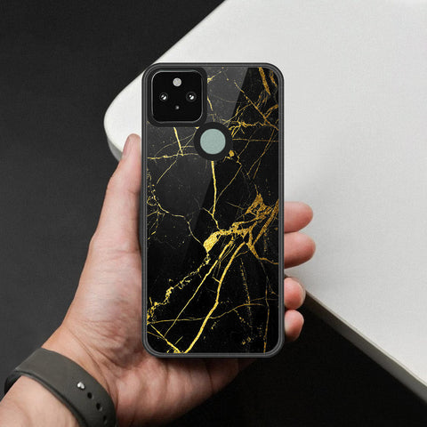 Google Pixel 5 XL Cover - Black Marble Series - HQ Premium Shine Durable Shatterproof Case