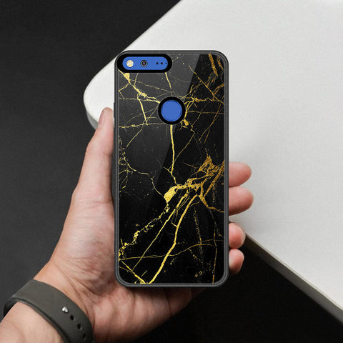 Google Pixel XL Cover - Black Marble Series - HQ Premium Shine Durable Shatterproof Case