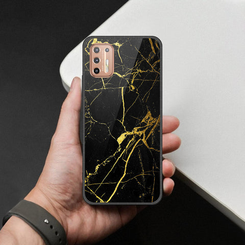 Motorola Moto G9 Plus Cover - Black Marble Series - HQ Premium Shine Durable Shatterproof Case