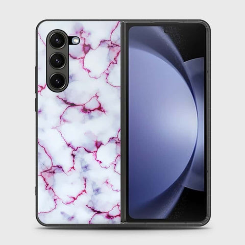 Samsung Galaxy Z Fold 6 5G Cover- White Marble Series - HQ Premium Shine Durable Shatterproof Case