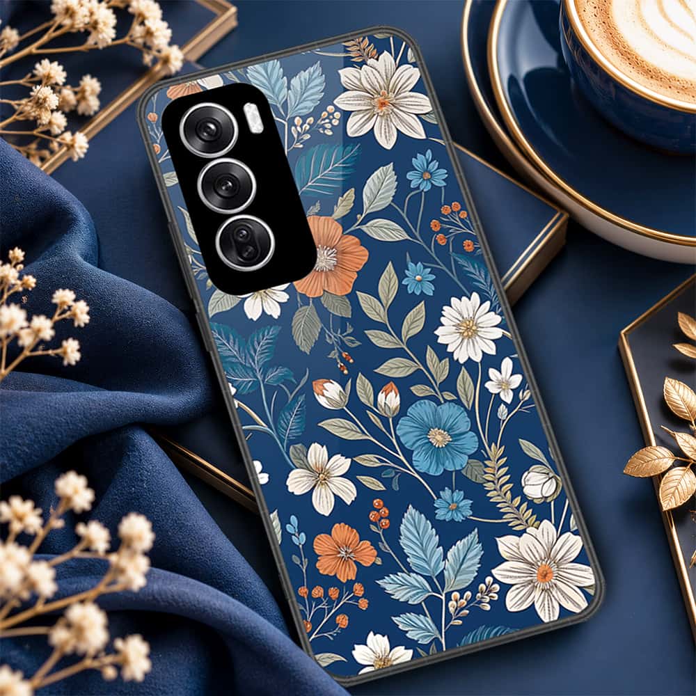 Oppo Reno 12 Cover - ONation Botanical Bloom Series - HQ Premium Shine Durable Shatterproof Case