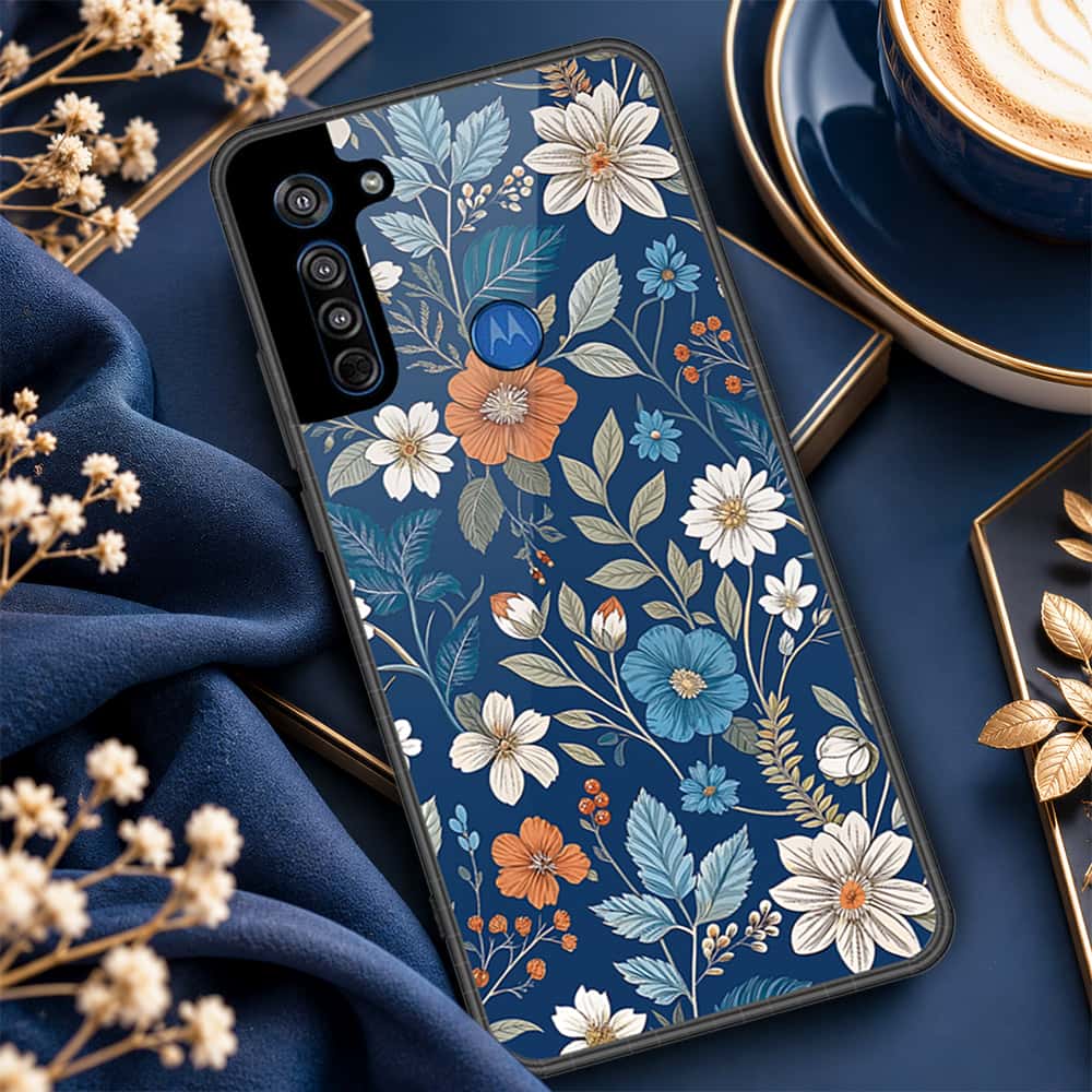 Motorola Moto G8 Cover - ONation Botanical Bloom Series - HQ Premium Shine Durable Shatterproof Case