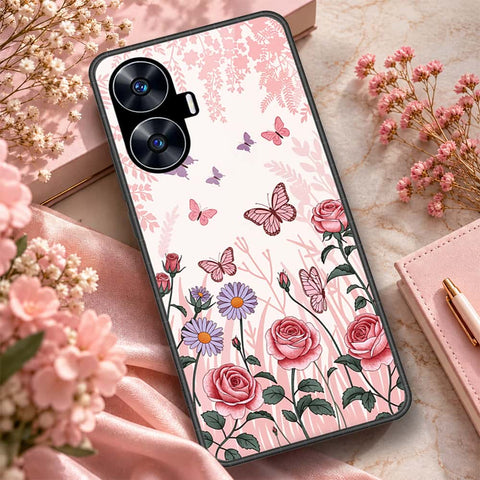 Realme C55 Cover - ONation Botanical Bloom Series - HQ Premium Shine Durable Shatterproof Case