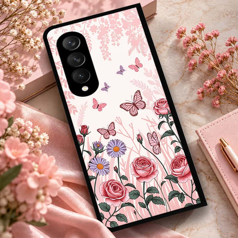 Samsung Galaxy Z Fold 3 5G Cover - ONation Botanical Bloom Series - HQ Premium Shine Durable Shatterproof Case