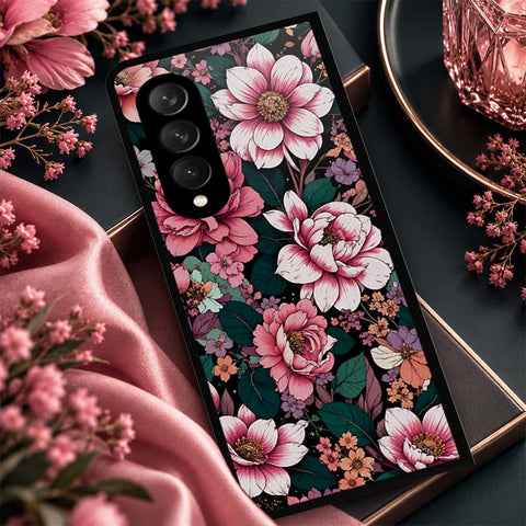 Samsung Galaxy Z Fold 3 5G Cover - ONation Botanical Bloom Series - HQ Premium Shine Durable Shatterproof Case