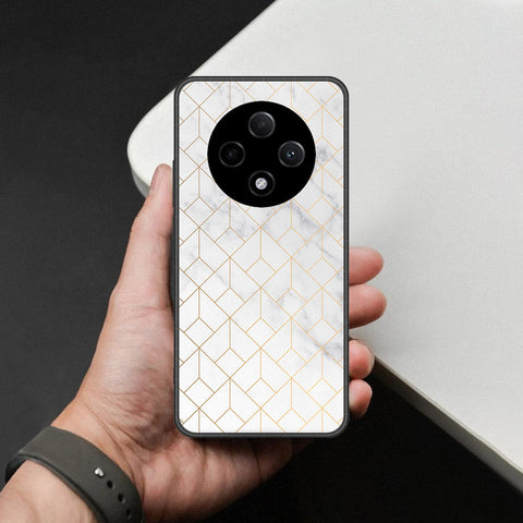 Oppo A3 Pro (China) Cover - White Marble Series 2 - HQ Premium Shine Durable Shatterproof Case