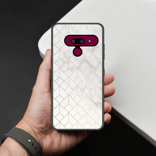LG G8 ThinQ Cover - White Marble Series 2 - HQ Premium Shine Durable Shatterproof Case