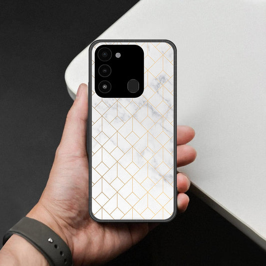 Tecno Spark Go 2022 Cover - White Marble Series 2 - HQ Premium Shine Durable Shatterproof Case