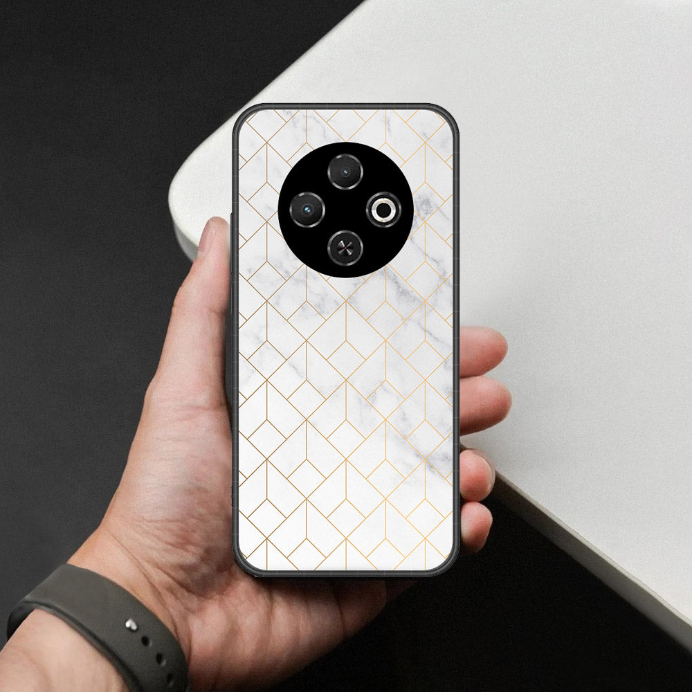 Tecno Spark 30C 4G Cover - White Marble Series 2 - HQ Premium Shine Durable Shatterproof Case
