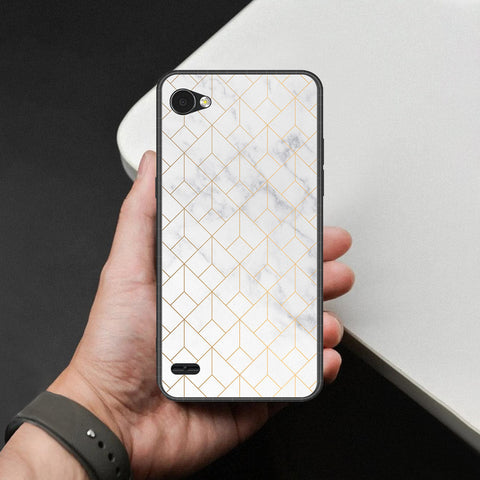 LG Q6 Cover - White Marble Series 2 - HQ Premium Shine Durable Shatterproof Case