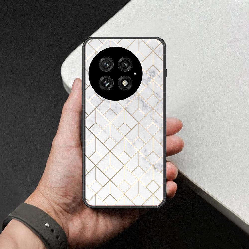 OnePlus 13 Cover - White Marble Series 2 - HQ Premium Shine Durable Shatterproof Case