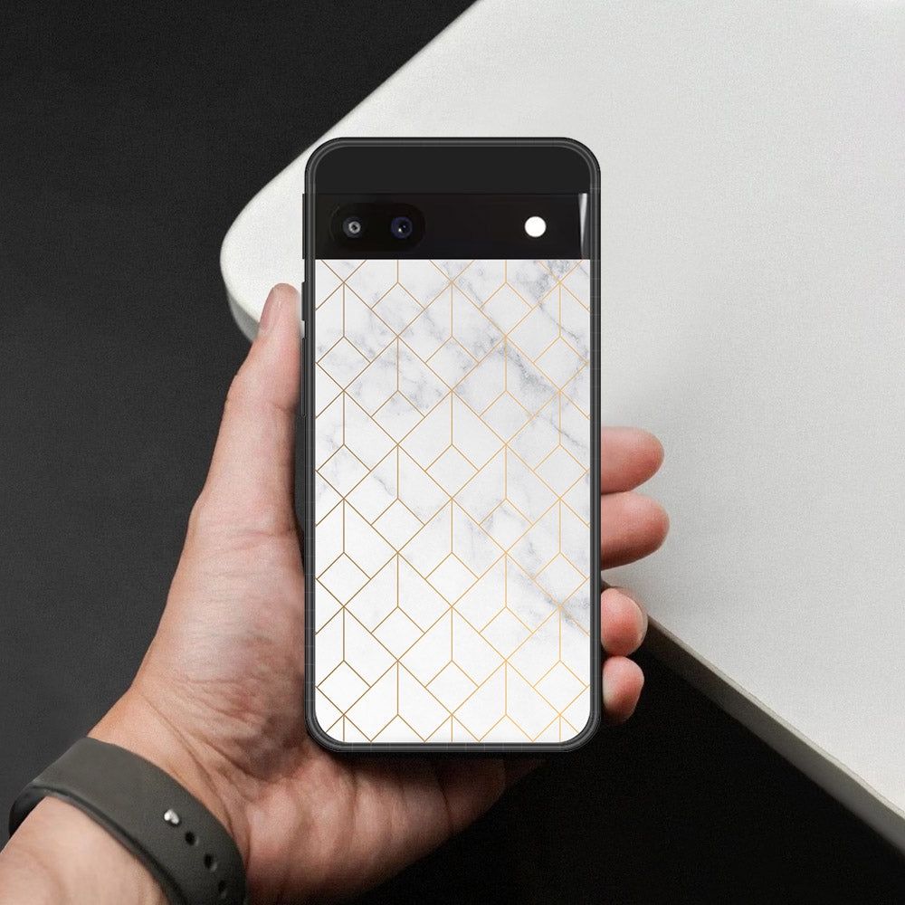 Google Pixel 6a Cover - White Marble Series 2 - HQ Premium Shine Durable Shatterproof Case