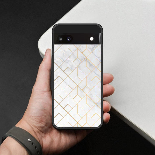 Google Pixel 6a Cover - White Marble Series 2 - HQ Premium Shine Durable Shatterproof Case