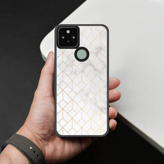 Google Pixel 5 Cover - White Marble Series 2 - HQ Premium Shine Durable Shatterproof Case