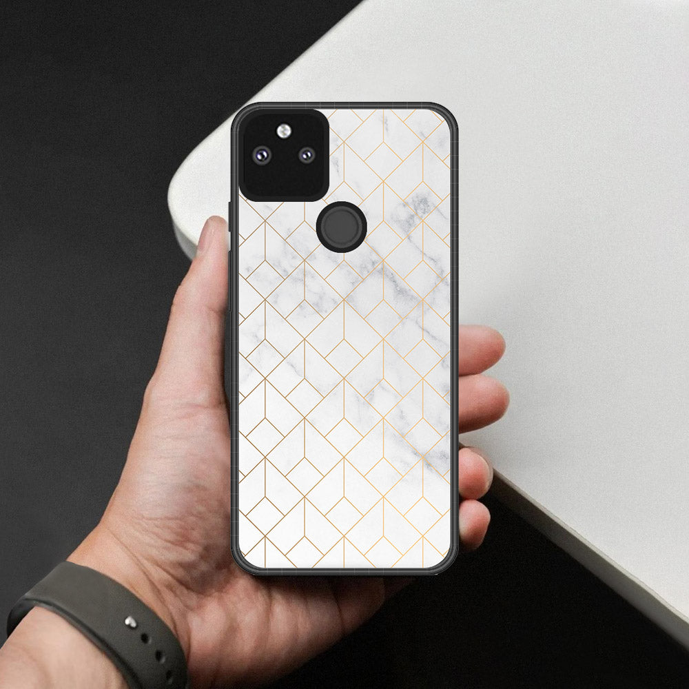 Google Pixel 5a 5G Cover - White Marble Series 2 - HQ Premium Shine Durable Shatterproof Case