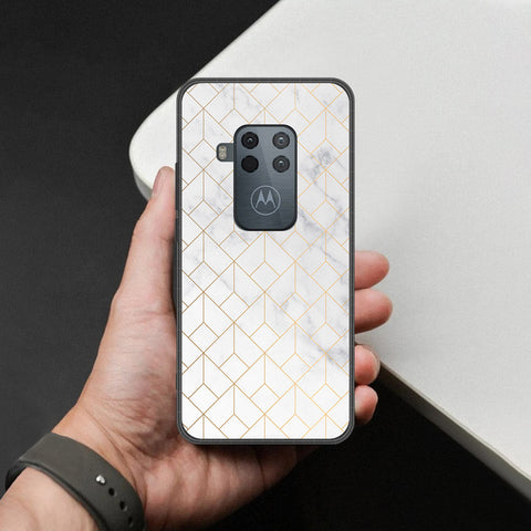 Motorola One Zoom Cover - White Marble Series 2 - HQ Premium Shine Durable Shatterproof Case