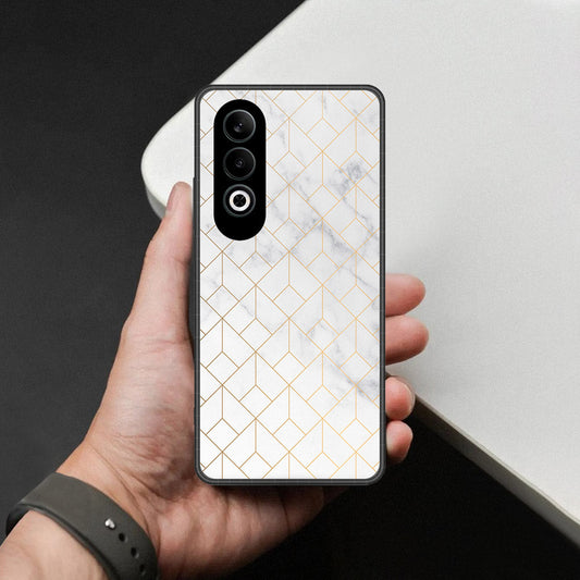 Oppo K12 Plus Cover - White Marble Series 2 - HQ Premium Shine Durable Shatterproof Case