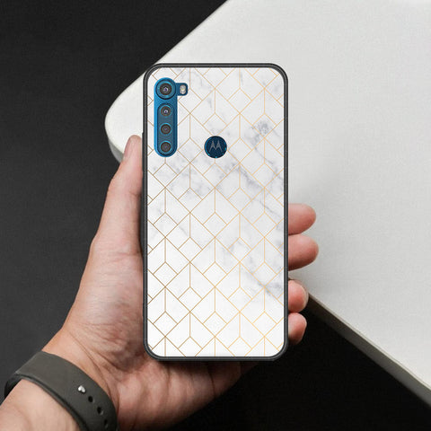 Motorola One Fusion Plus Cover - White Marble Series 2 - HQ Premium Shine Durable Shatterproof Case