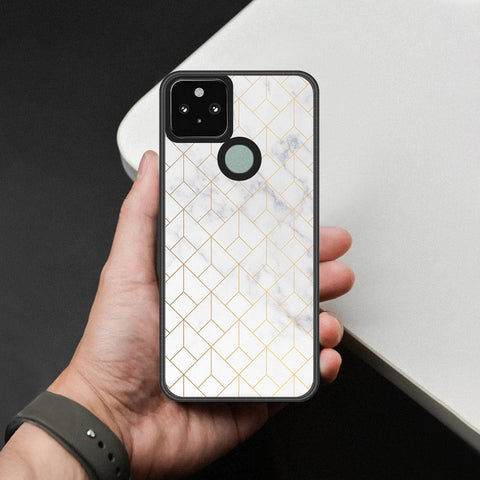 Google Pixel 5 XL Cover - White Marble Series 2 - HQ Premium Shine Durable Shatterproof Case