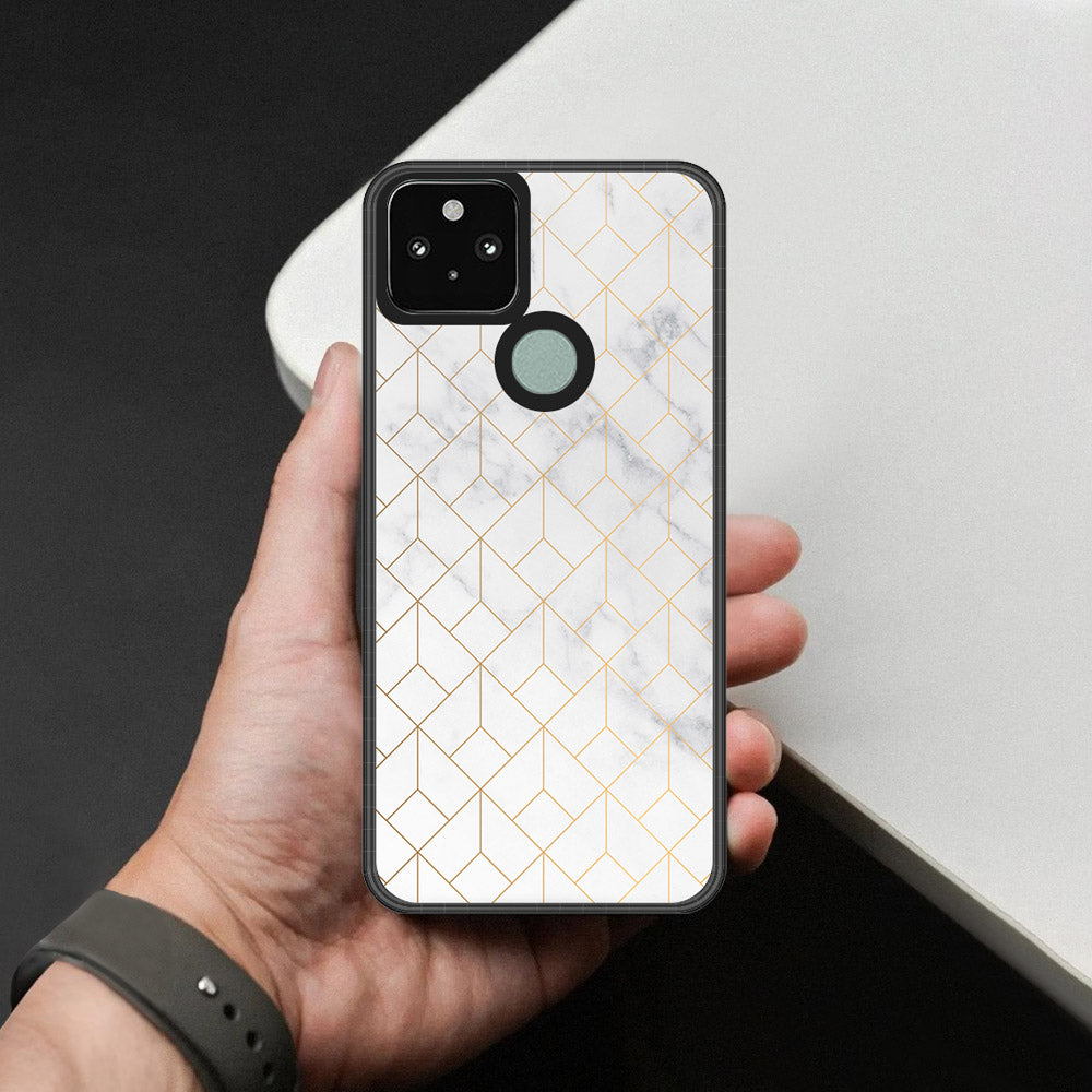 Google Pixel 4a 5G Cover - White Marble Series 2 - HQ Premium Shine Durable Shatterproof Case