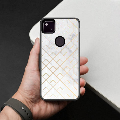 Google Pixel 4a 4G Cover - White Marble Series 2 - HQ Premium Shine Durable Shatterproof Case