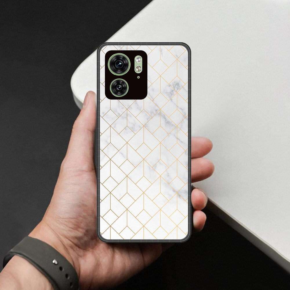 Motorola Edge 40 Cover - White Marble Series 2 - HQ Premium Shine Durable Shatterproof Case