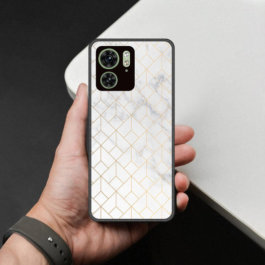Motorola Edge 40 Cover - White Marble Series 2 - HQ Premium Shine Durable Shatterproof Case