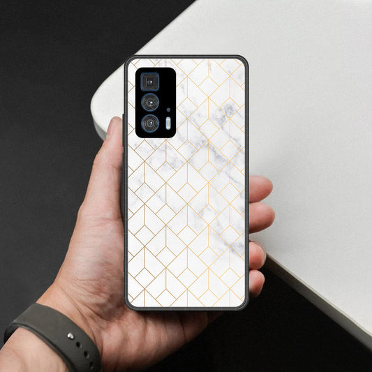 Motorola Edge 20 Pro Cover - White Marble Series 2 - HQ Premium Shine Durable Shatterproof Case