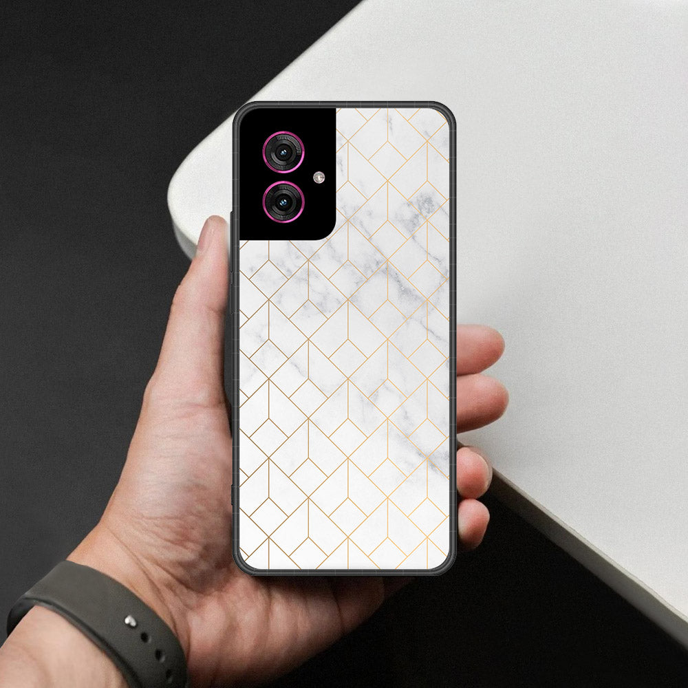 Motorola Moto G55 Cover - White Marble Series 2 - HQ Premium Shine Durable Shatterproof Case