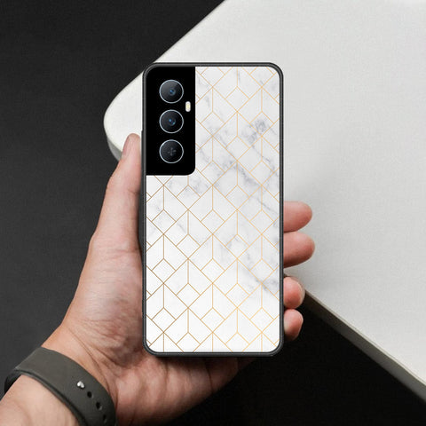 Realme C65 Cover - White Marble Series 2 - HQ Premium Shine Durable Shatterproof Case