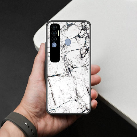 Tecno Spark 7 Pro Cover - White Marble Series 2 - HQ Premium Shine Durable Shatterproof Case