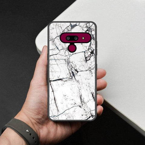 LG G8 ThinQ Cover - White Marble Series 2 - HQ Premium Shine Durable Shatterproof Case