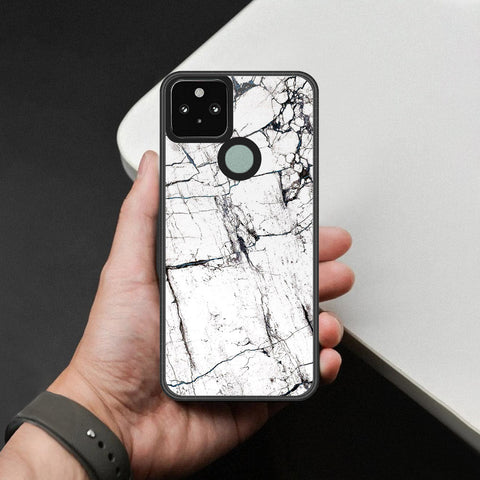 Google Pixel 5 Cover - White Marble Series 2 - HQ Premium Shine Durable Shatterproof Case