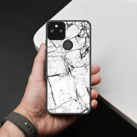 Google Pixel 5a 5G Cover - White Marble Series 2 - HQ Premium Shine Durable Shatterproof Case