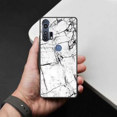 Motorola Edge Plus 2020 Cover - White Marble Series 2 - HQ Premium Shine Durable Shatterproof Case