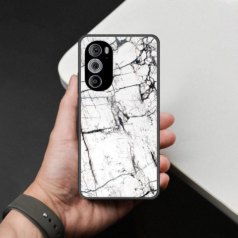 Motorola Edge 30 Pro Cover - White Marble Series 2 - HQ Premium Shine Durable Shatterproof Case