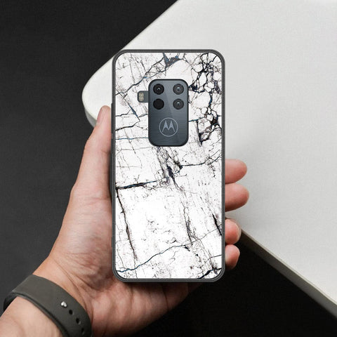 Motorola One Zoom Cover - White Marble Series 2 - HQ Premium Shine Durable Shatterproof Case