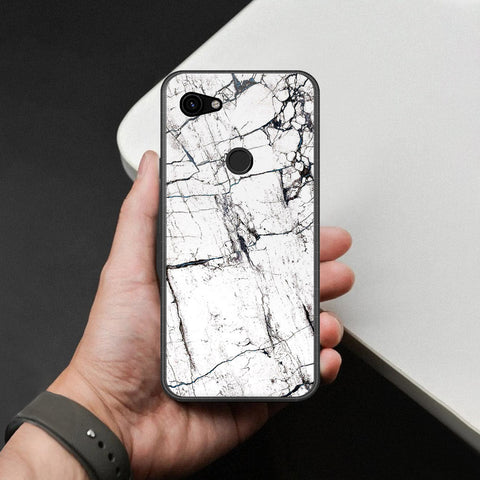 Google Pixel 3a Cover - White Marble Series 2 - HQ Premium Shine Durable Shatterproof Case