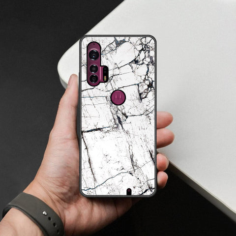 Motorola Edge Plus Cover - White Marble Series 2 - HQ Premium Shine Durable Shatterproof Case