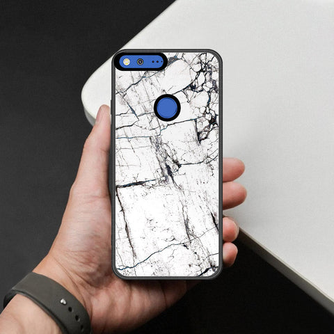 Google Pixel Cover - White Marble Series 2 - HQ Premium Shine Durable Shatterproof Case