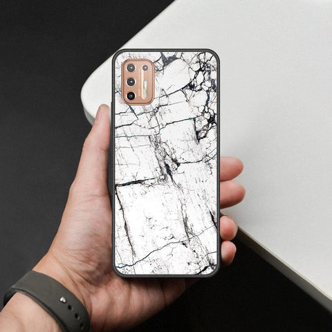 Motorola Moto G9 Plus Cover - White Marble Series 2 - HQ Premium Shine Durable Shatterproof Case