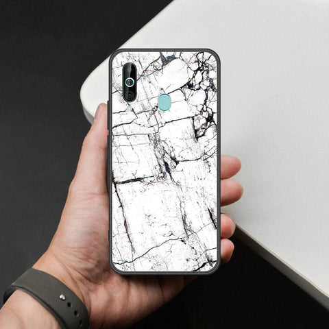 Samsung Galaxy M40 Cover - White Marble Series 2 - HQ Premium Shine Durable Shatterproof Case