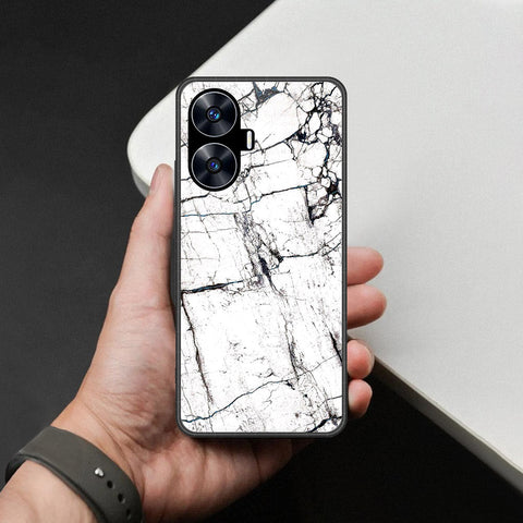 Realme C55 Cover - White Marble Series 2 - HQ Premium Shine Durable Shatterproof Case
