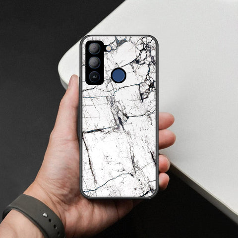 Tecno Pop 5 LTE Cover - White Marble Series 2 - HQ Premium Shine Durable Shatterproof Case
