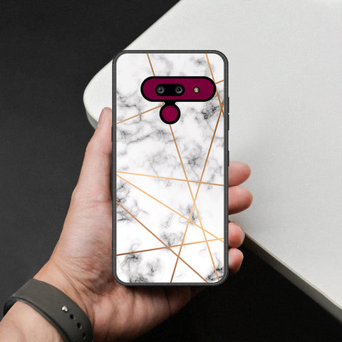 LG G8 ThinQ Cover - White Marble Series 2 - HQ Premium Shine Durable Shatterproof Case