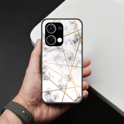 Oppo Reno 13 Cover - White Marble Series 2 - HQ Premium Shine Durable Shatterproof Case