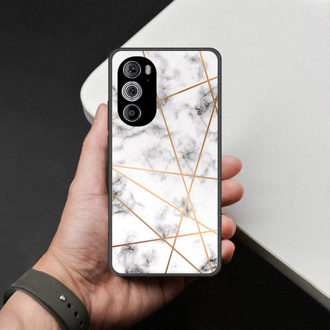 Motorola Edge 30 Pro Cover - White Marble Series 2 - HQ Premium Shine Durable Shatterproof Case