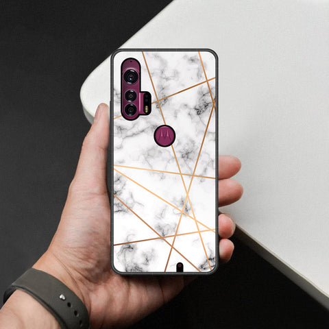 Motorola Edge Plus Cover - White Marble Series 2 - HQ Premium Shine Durable Shatterproof Case