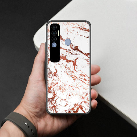 Tecno Spark 7 Pro Cover - White Marble Series 2 - HQ Premium Shine Durable Shatterproof Case